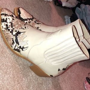 Ego Official Faux Snake Skin Booties